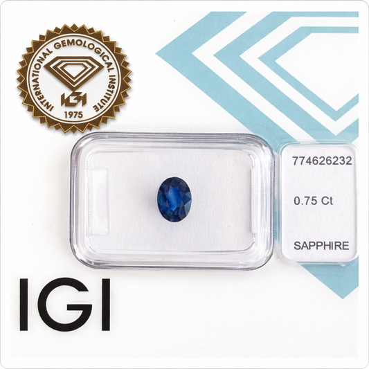 Natürlicher Saphir – 0,75 ct | Oval Mixed Cut | Tiefblau