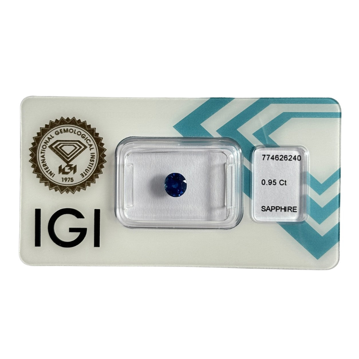 Natürlicher tiefblauer Saphir, Round Mixed Cut, 0,95 ct, zertifizierter Edelstein für hochwertigen Schmuck.