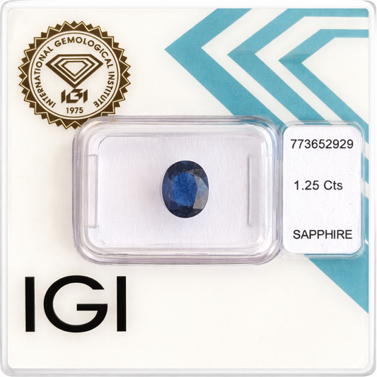 Natürlicher Saphir – 1,25 ct | Oval Mixed Cut | Tiefblau