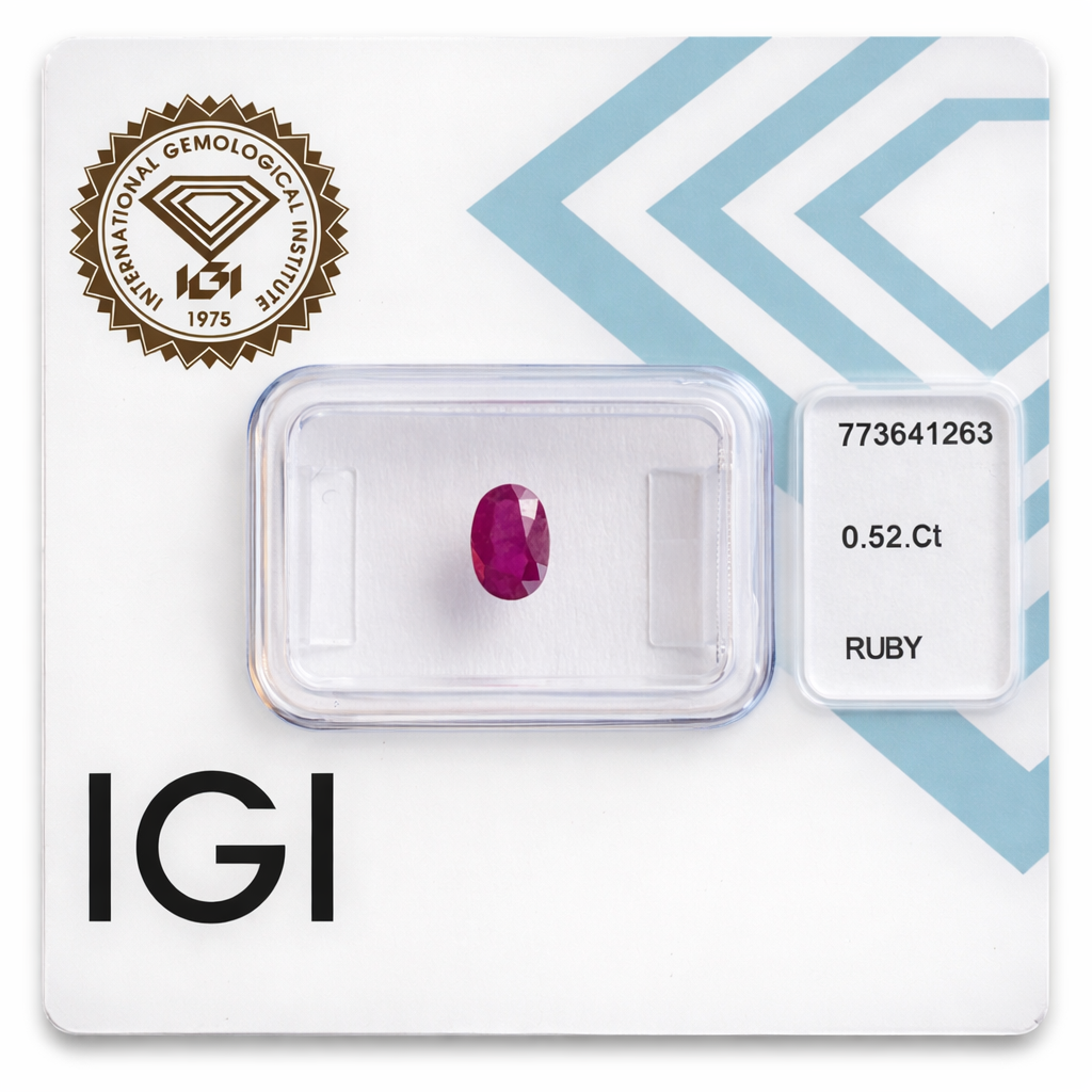 Natürlicher Rubin – 0,52 ct | Oval Mixed Cut | Tief Rosa-Rot