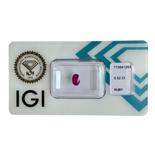 Natürlicher tief rosa-roter Rubin, Oval Mixed Cut, 0,52 ct, zertifizierter Edelstein für hochwertigen Schmuck