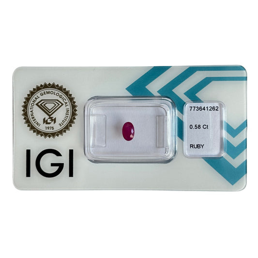 Natürlicher tief rosa-roter Rubin, Oval Mixed Cut, 0,58 ct, zertifizierter Edelstein für hochwertigen Schmuck