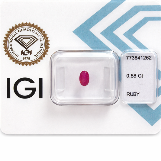 Natürlicher Rubin – 0,58 ct | Oval Mixed Cut | Tief Rosa-Rot