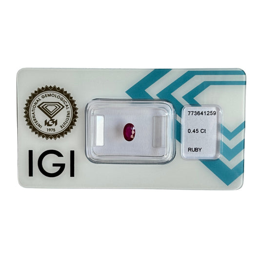 Natürlicher tief purpur-roter Rubin, Oval Mixed Cut, 0,45 ct, zertifizierter Edelstein für hochwertigen Schmuck