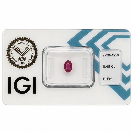 Natürlicher Rubin – 0,45 ct | Oval Mixed Cut | Tief Purpur-Rot