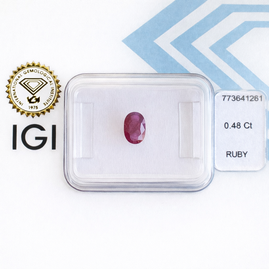 Natürlicher Rubin – 0,48 ct | Oval Mixed Cut | Tief Rosa-Rot