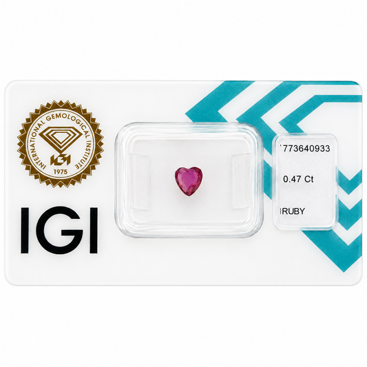 Natürlicher Rubin – 0,47 ct | Heart Mixed Cut | Tief Purpurrosa-Rot