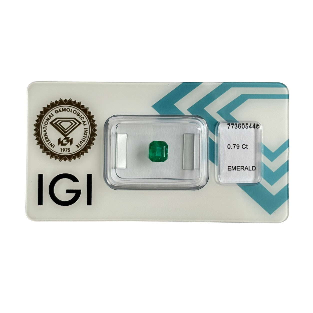 Natürlicher grüner Smaragd, Oktagon Emerald Cut, 0,79 ct, zertifizierter Edelstein für hochwertigen Schmuck.