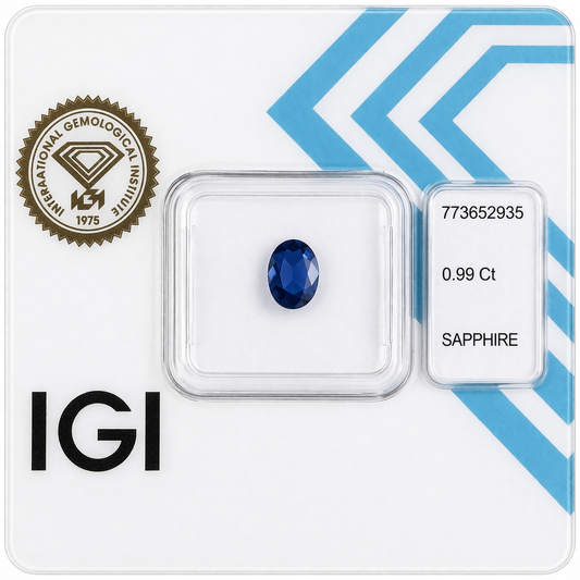 Natürlicher Saphir – 0,99 ct | Oval Mixed Cut | Tiefblau