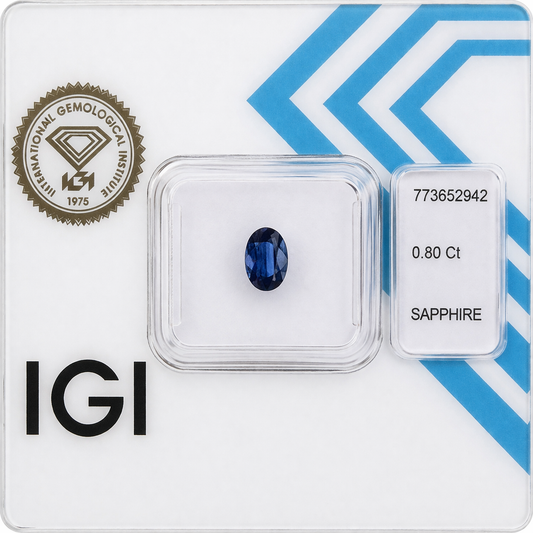 Natürlicher Saphir – 0,80 ct | Oval Mixed Cut | Tiefblau