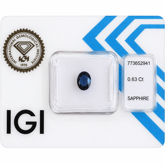 Natürlicher Saphir – 0,63 ct | Oval Mixed Cut | Tiefblau