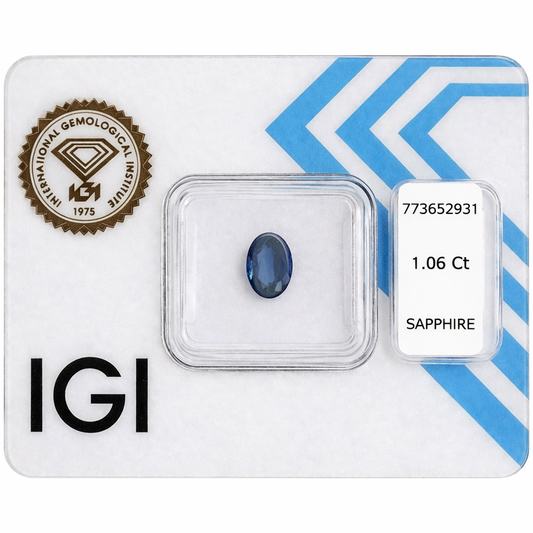 Natürlicher Saphir – 1,06 ct | Oval Mixed Cut | Tiefblau