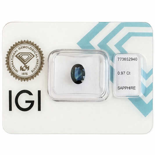 Natürlicher Saphir – 0,97 ct | Oval Mixed Cut | Tiefblau
