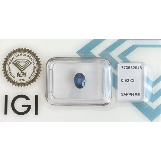 Natürlicher Saphir – 0,92 ct | Oval Mixed Cut | Tiefblau