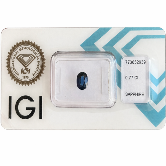 Natürlicher Saphir – 0,77 ct | Oval Mixed Cut | Tiefblau