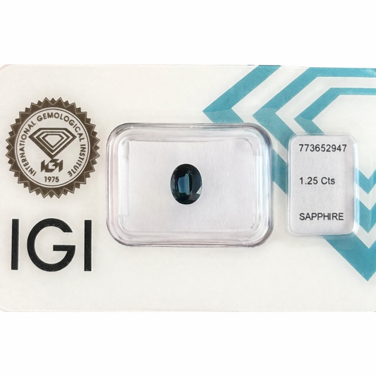Natürlicher Saphir – 1,25 ct | Oval Mixed Cut | Tiefblau