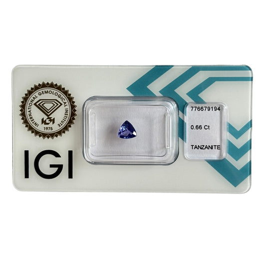Natürlicher tief blau-violetter Tansanit, Triangular Mixed Cut, 0,66 ct, zertifizierter Edelstein für hochwertigen Schmuck