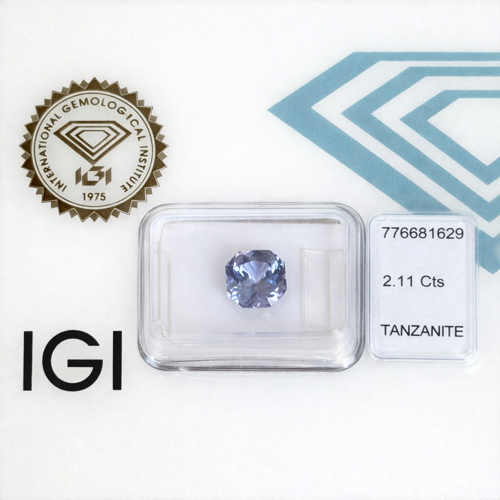 Natürlicher Tansanit - 2,11 ct | Cut Cornered Square Mixed Cut | Tief Violett-Blau