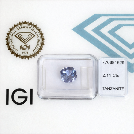 Natürlicher Tansanit - 2,11 ct | Cut Cornered Square Mixed Cut | Tief Violett-Blau