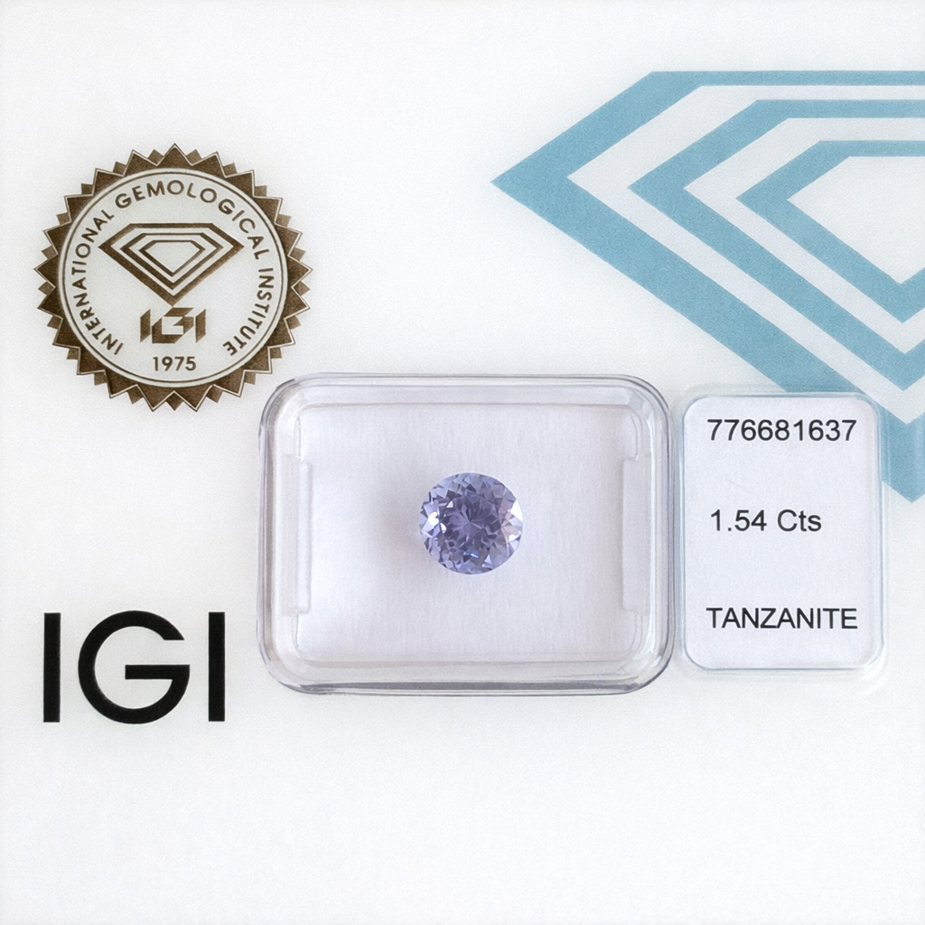 Natürlicher Tansanit - 1,54 ct | Round Mixed Cut | Bläulich-Violett