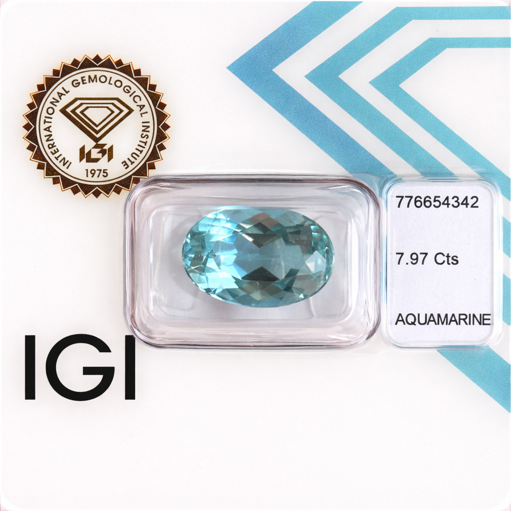 Natürlicher Aquamarin - 7,97 ct | Oval Mixed Cut | Tief Grün-Blau
