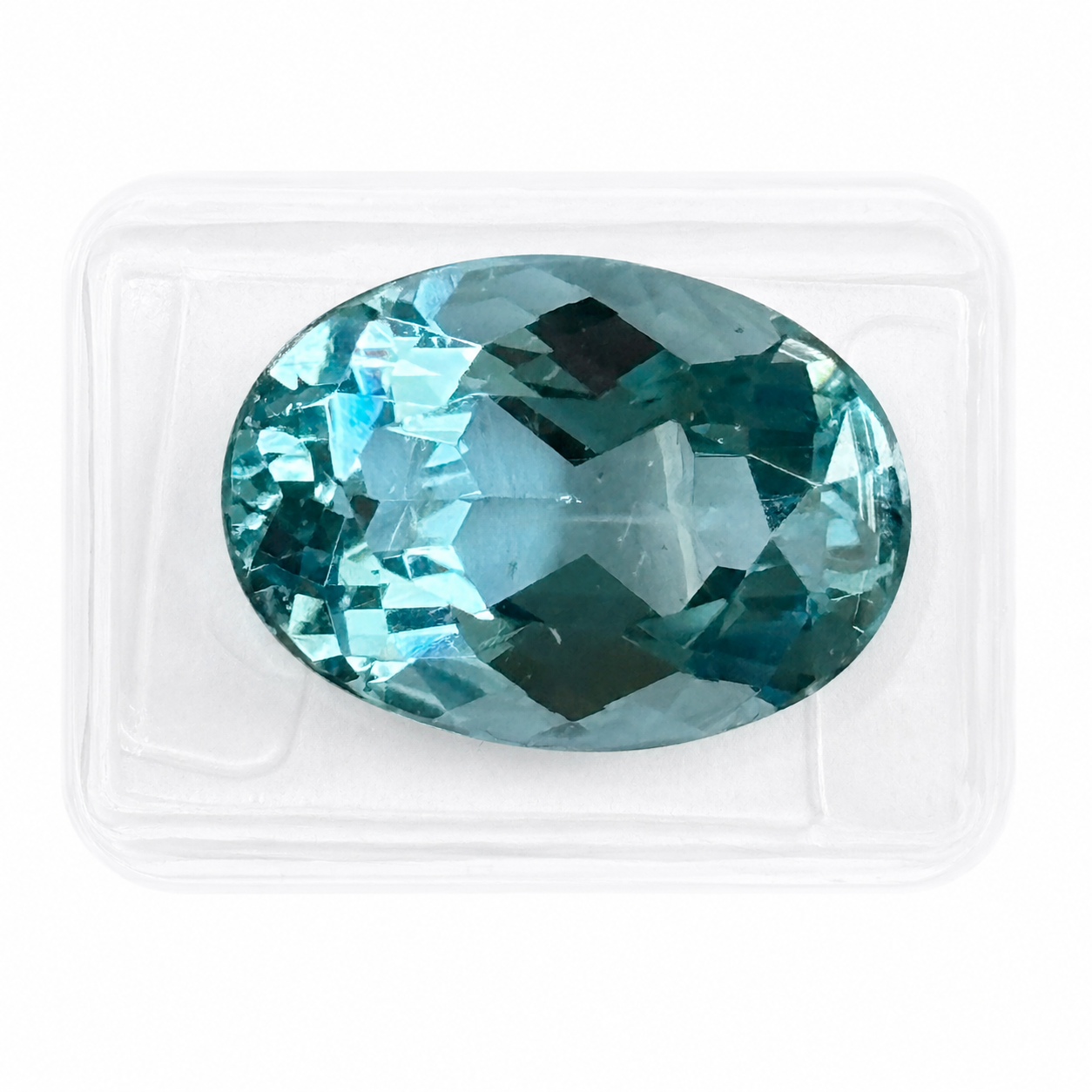Natürlicher Aquamarin - 7,97 ct | Oval Mixed Cut | Tief Grün-Blau