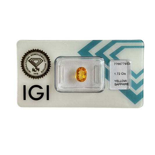 Natural Yellow Sapphire - 1.72 ct | Oval Mixed Cut | Deep Orange-Yellow