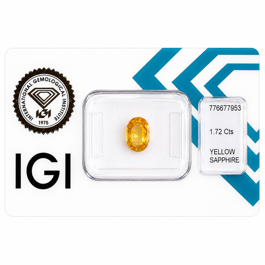 Natürlicher Gelber Saphir - 1,72 ct | Oval Mixed Cut | Tief Orange-Gelb