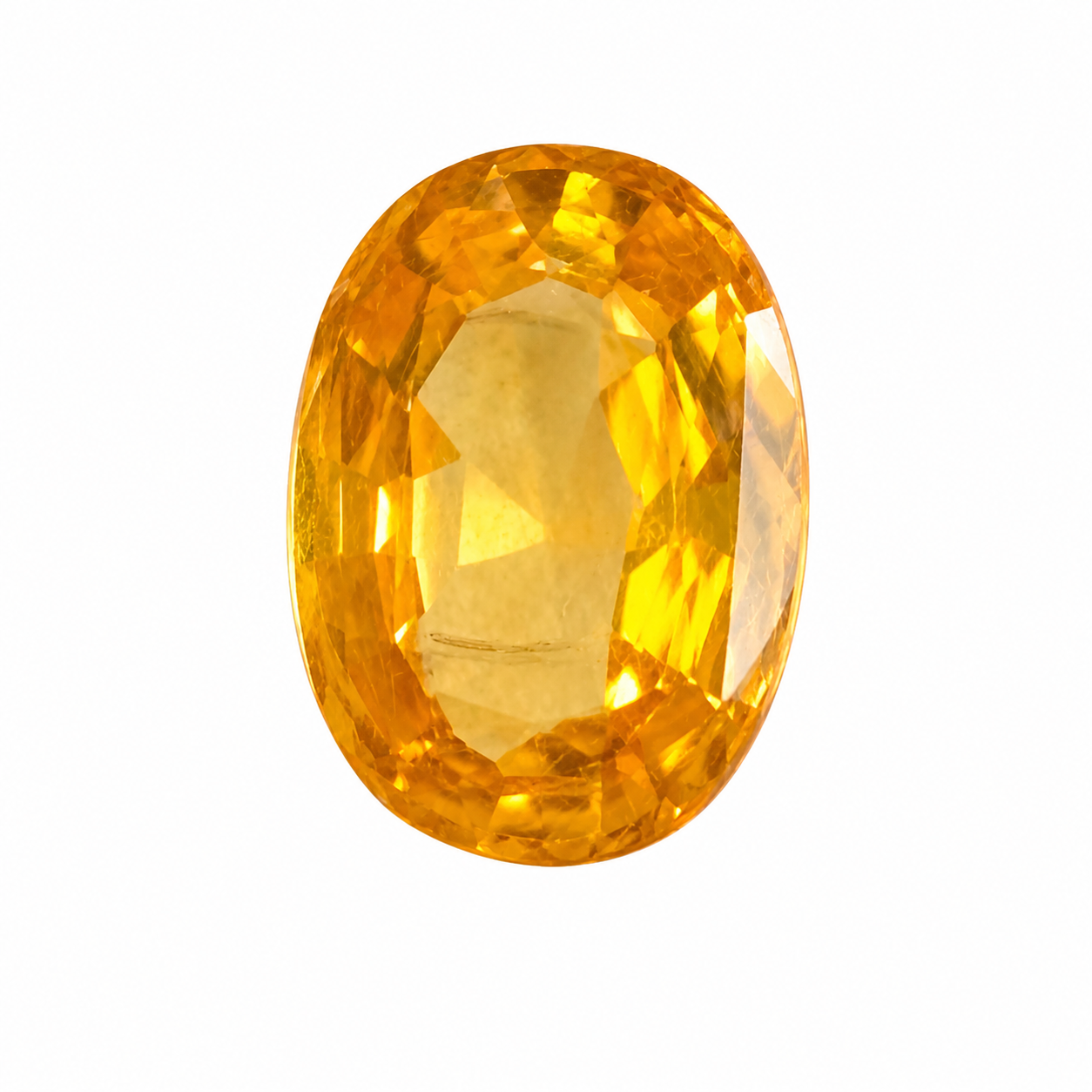 Natürlicher Gelber Saphir - 1,72 ct | Oval Mixed Cut | Tief Orange-Gelb