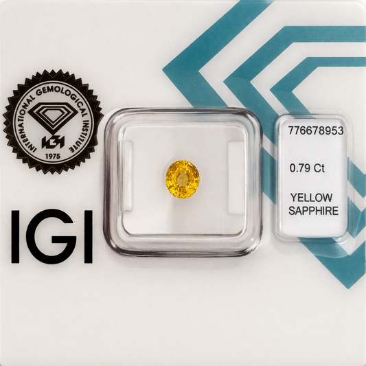 Natürlicher Gelber Saphir - 0,79 ct | Round Mixed Cut | Tief Gelb