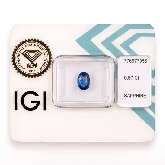 Natürlicher Saphir - 0,67 ct | Oval Mixed Cut | Tief Violett-Blau