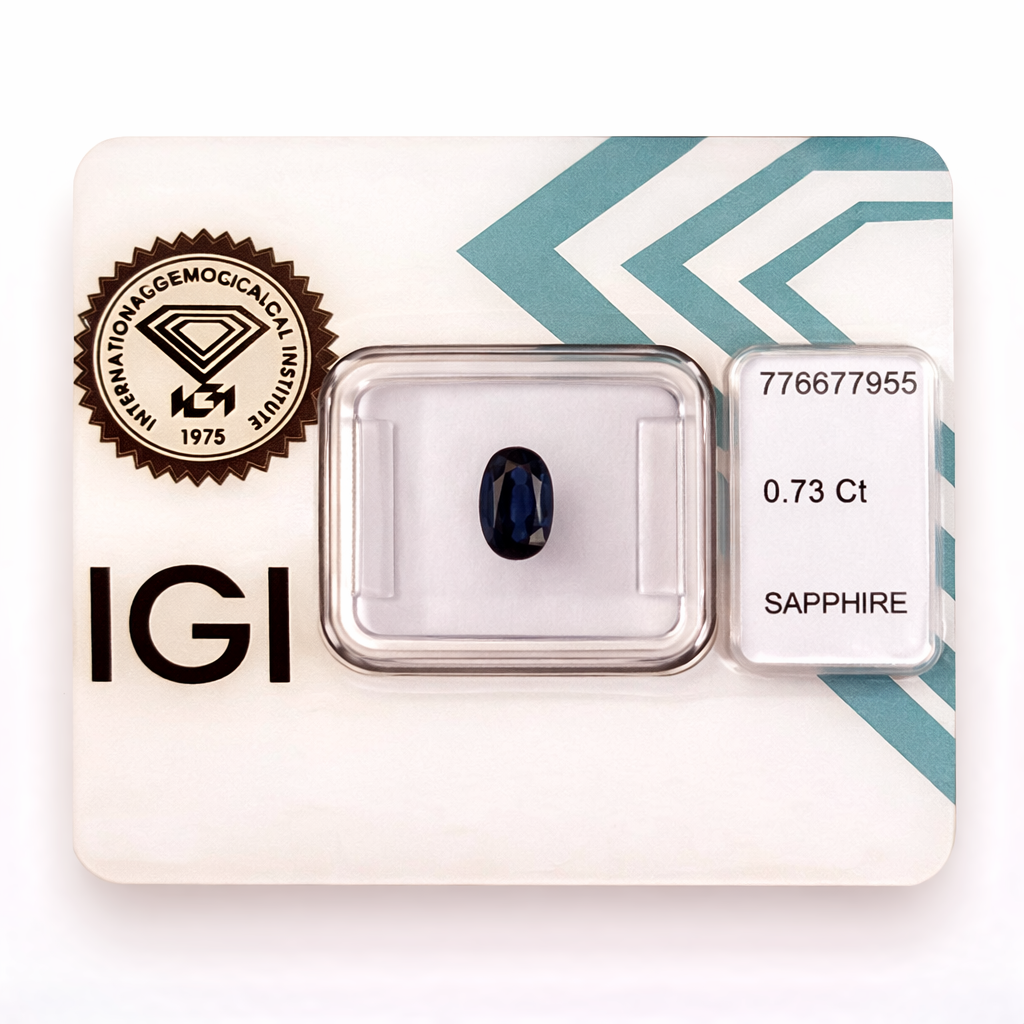 Natürlicher Saphir - 0,73 ct | Oval Mixed Cut | Tief Blau