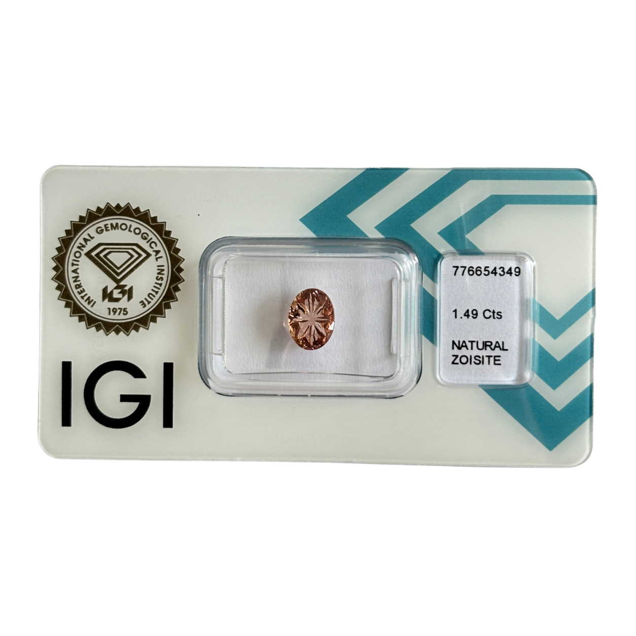 Natürlicher bräunlich-rosa Zoisit, oval Mixed Cut, 1,49 ct, zertifizierter Edelstein für hochwertigen Schmuck.
