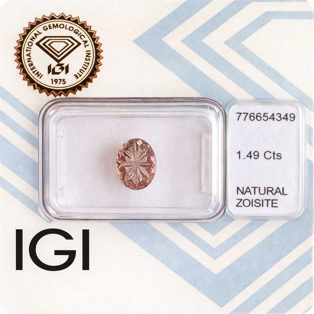 Natürlicher Zoisit – 1,49 ct | Oval Mixed Cut | Bräunlich-Rosa