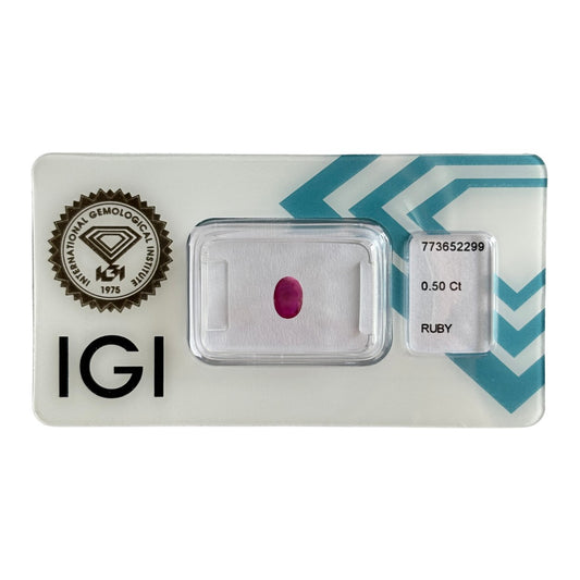 Natürlicher tief purpur rosa-roter Rubin, Oval Mixed Cut, 0,50 ct, zertifizierter Edelstein für hochwertigen Schmuck