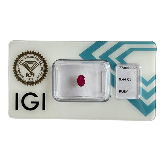 Natürlicher purpur-roter Rubin, Oval Mixed Cut, 0,44 ct, zertifizierter Edelstein für hochwertigen Schmuck