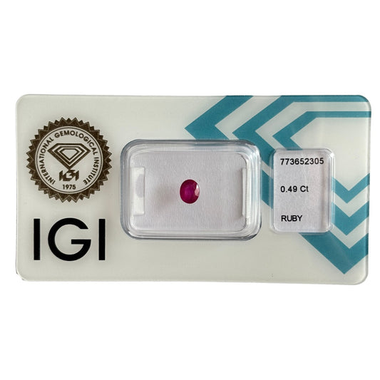 Natürlicher tief purpur-rosa roter Rubin, Oval Mixed Cut, 0,49 ct, zertifizierter Edelstein für hochwertigen Schmuck