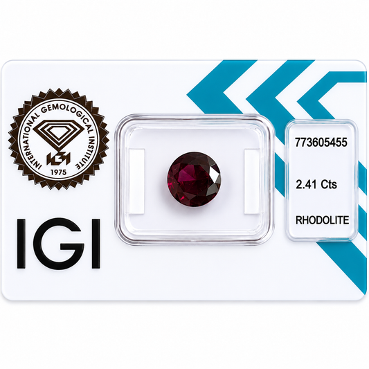 Natürlicher Rhodolith - 2,41 ct | Round Mixed Cut | Tief Purpurrot