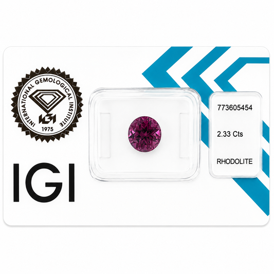 Natürlicher Rhodolith - 2,33 ct | Round Mixed Cut | Tief Rötlich-Purpur