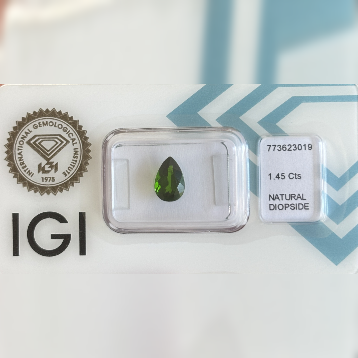 Natürlicher Diopsid - 1,45 ct | Pear Mixed Cut | Tiefgrün
