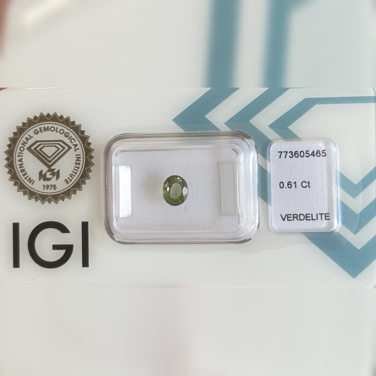 Natürlicher Verdelith - 0,61 ct | Round Mixed Cut | Tiefgrün