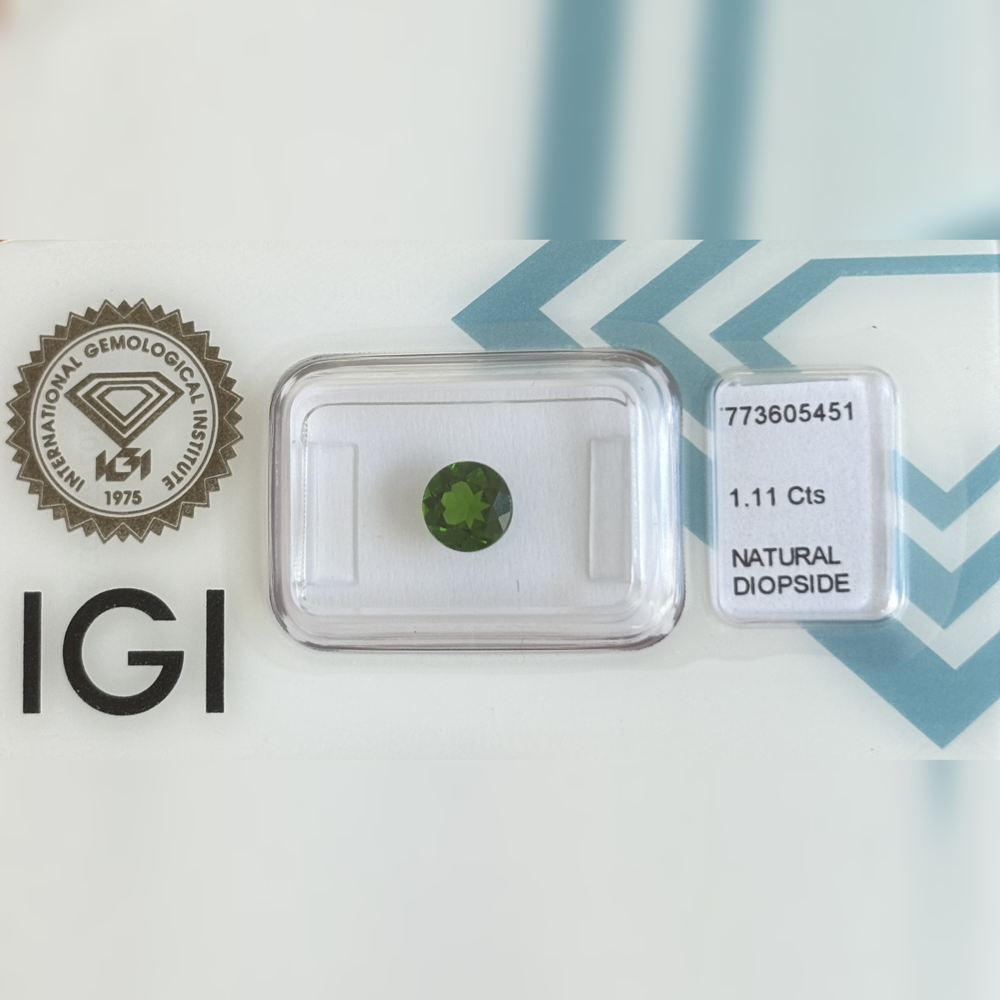 Natürlicher Diopsid - 1,11 ct | Round Mixed Cut | Tiefgrün