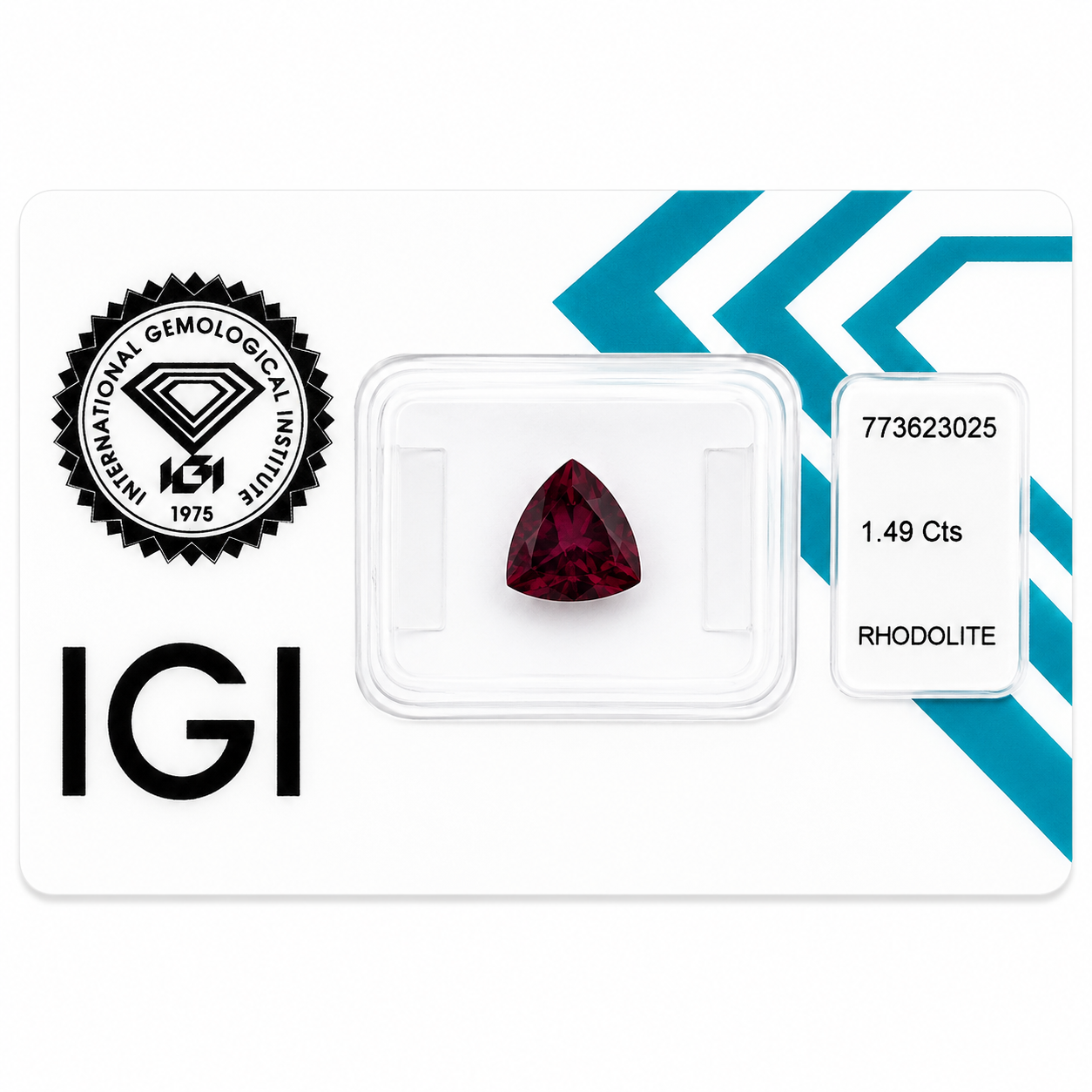 Natürlicher Rhodolith - 1,49 ct | Triangular Mixed Cut | Tief Purpurrot