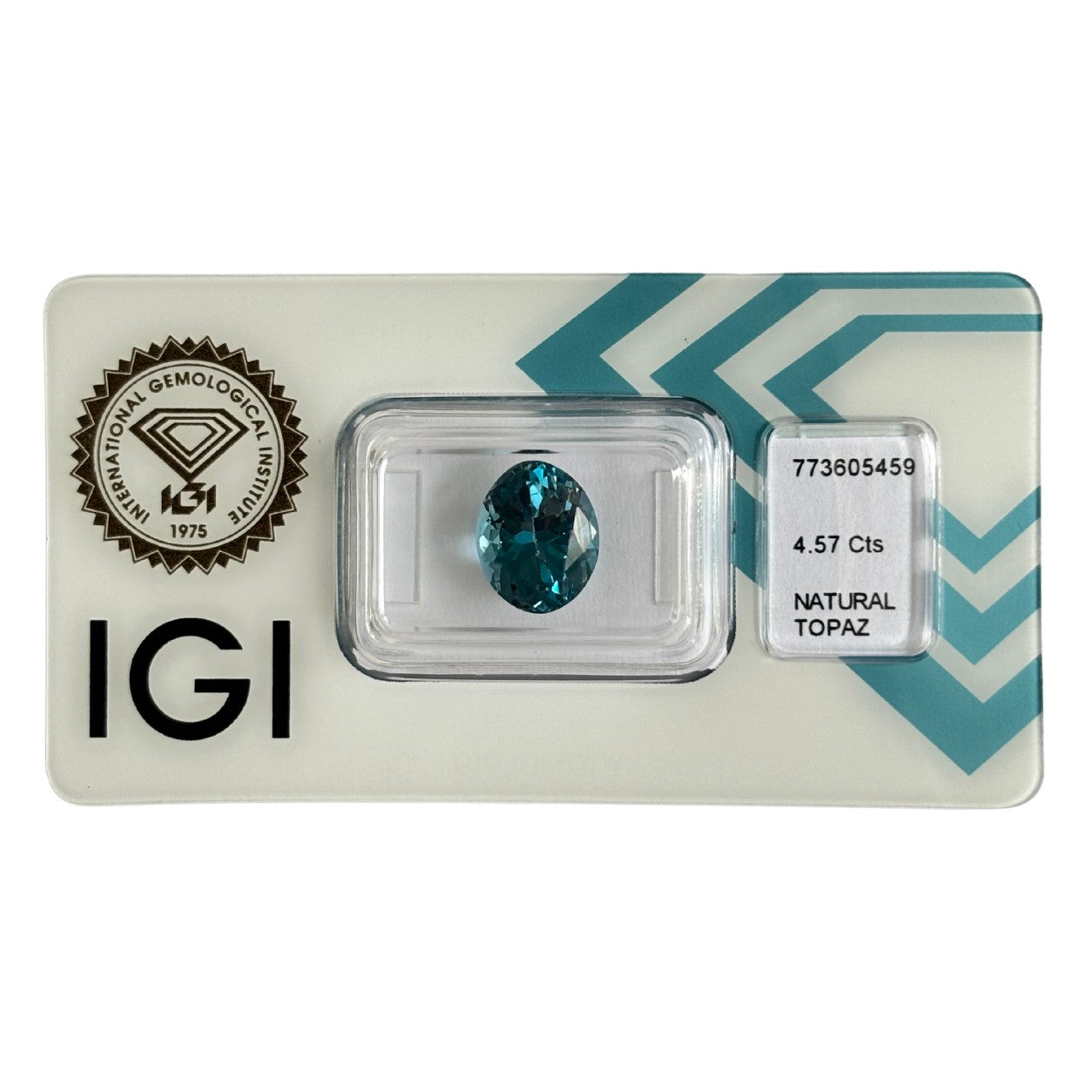 Natürlicher tief blauer Topas, oval Mixed Cut, 4,57 ct, zertifizierter Edelstein für hochwertigen Schmuck.