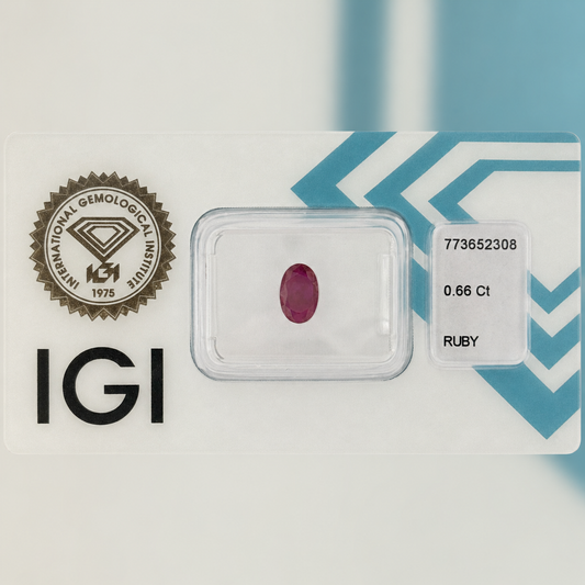 Natürlicher Rubin – 0,66 ct | Oval Mixed Cut | Tief Purpur-Rot