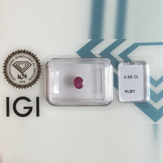 Natürlicher Rubin – 0,68 ct | Oval Mixed Cut | Rosa-Rot