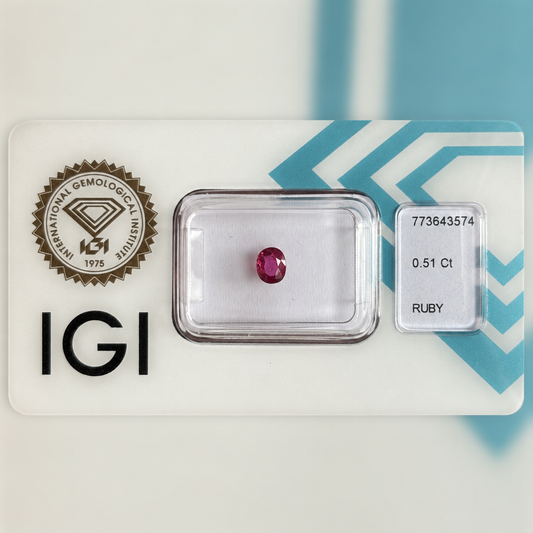 Natürlicher Rubin – 0,51 ct | Oval Mixed Cut | Purpur-Rot