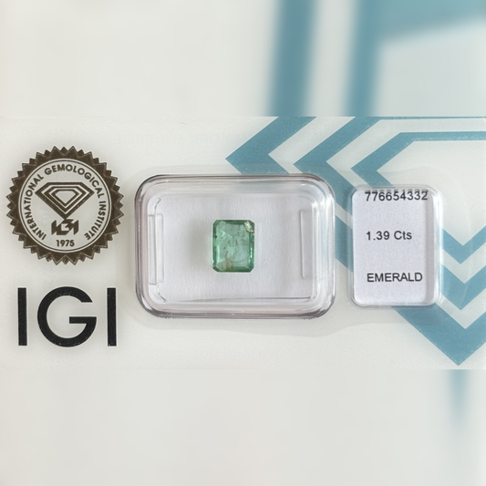 Natürlicher Smaragd – 1,39 ct | Emerald Cut | Blaugrün