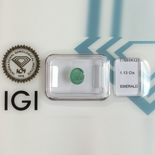 Natürlicher Smaragd – 1,13 ct | Oval Mixed Cut | Grün
