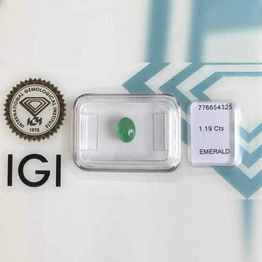 Natürlicher Smaragd – 1,19 ct | Oval Cabochon | Grün